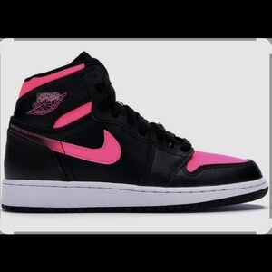 Air Jordan 1 Retro High Sneakers - Black and Pink